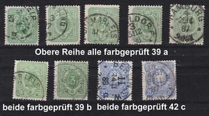 DR 39 a, b, 42 c Lot Marken alle farbgeprüft gestempelt #e698 - Bild 1 von 1
