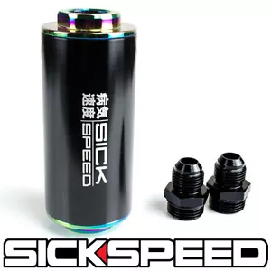 SICKSPEED BLACK NEO CHROME FUEL FILTER INLINE AN8 HIGH FLOW BILLET ALUMINUM P2 - Bild 1 von 1