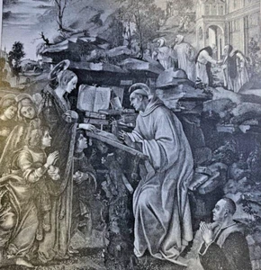 1890 Vintage Magazine Illustration The Madonna Appearing to St Bernard by Lippi - Picture 1 of 2