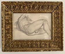 Small old master style drawing after Bronzino male Nude gay erotic renaissance 
