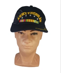 Army Veteran Mütze Herren Einheitsgröße blau US Militär Strapback Logo Flagge verstellbar - Bild 1 von 5