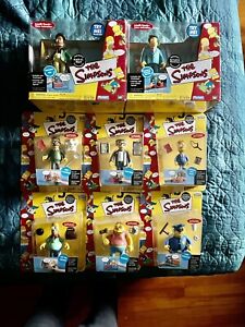 Simpsons Playmates World of Springfield Action Figure Lot Wave 2 2000 w/ playset