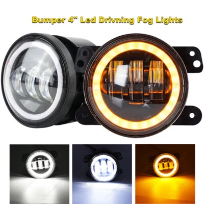 Par de bombillas antiniebla LED para parachoques redondo de 4" pulgadas Hummer H3 2006-2010 H3T Foto 1 de 4