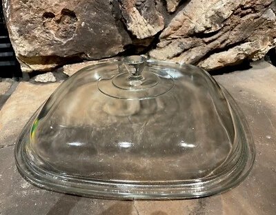 Vintage Pyrex A-12-C Corning 10-1/2" Square Dome Glass Replacement Lid Only - Image 1 of 4