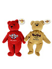 Lot of 2 Hard Rock Cafe Collectible Bears, Orlando & Baltimore Plush 8" With Tag