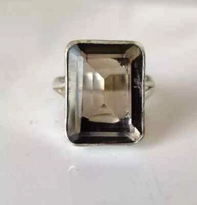 Smoky Quartz Ring Solid 925 Silver Handmade Birthday Gift Ring All Size R113 - Picture 1 of 4