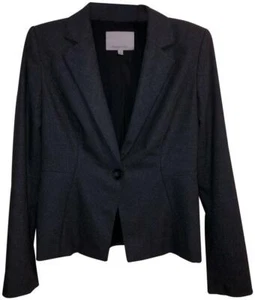 Blazer Classiques Entier Talla 6 Gris Cuadros Un Botón Forrado Mezcla Lana TeleWork - Imagen 1 de 12