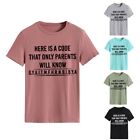Women Short Sleeve Casual T-Shirts Summer Here is A Code Funny Letter Blouse Top