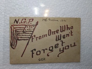 1915 Handmade Glitter Flag Card Pennsylvania National Guard Mt. Gretna - Picture 1 of 2