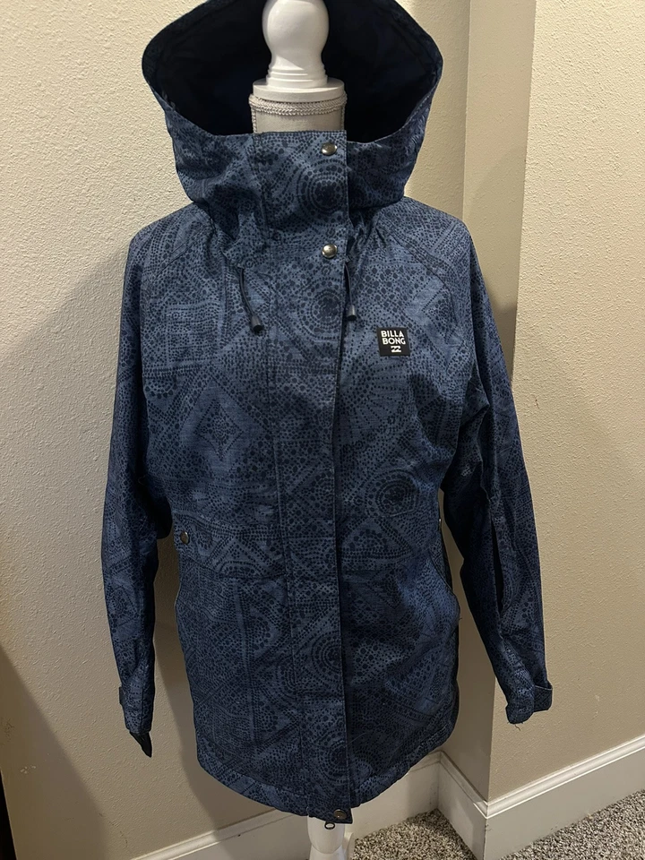Chaqueta Abrigo Impermeable Azul Billabong Para Mujer Con Capucha Esquí Nieve Cremallera Talla S Foto 1 de 4