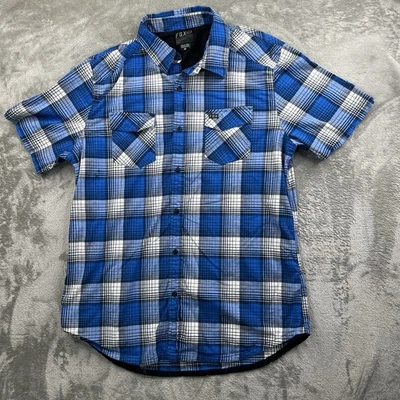 Fox Racing Shirt Mens XL Blue, White Plaid Long Sleeve Button Up Heritage Forged - Image 1 of 4