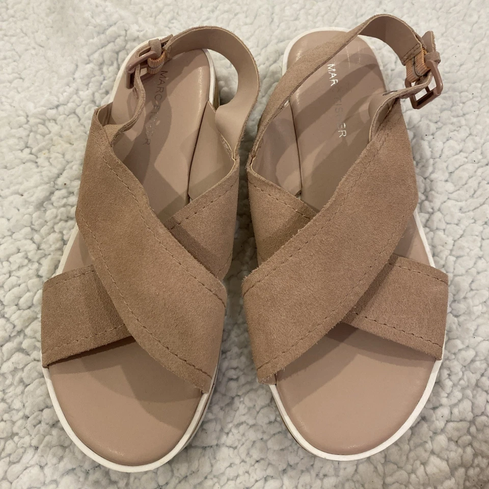 Marc Fisher Women’s Sling back Sandal Suede Size 7M Taupe - Image 1 of 4