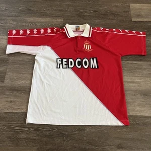 Vintage Captive Sport AS Monaco Soccer Team Jersey Adult Size 40 Red White - Picture 1 of 23
