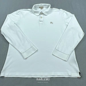 Camisa Polo Burberry Brit Para Hombre XL Blanca Piqué Manga Larga Bordada Logo Caballero - Imagen 1 de 15