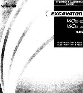 Yanmar Escavatore VIO45 VIO55 Manuale Operatore e Manutenzione - Foto 1 di 1