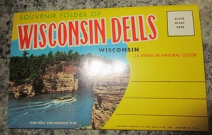 1068 Vintage WISCONSIN DELLS Souvenir ORDNER * 14 Ansichten * natürliche Farbe * nie verschickt - Bild 1 von 10
