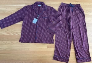 Neu Pyjama Classic Knopfleiste 2-teiliges Set Burgund Herren *Gr. M Neu mit Etikett* - Bild 1 von 6