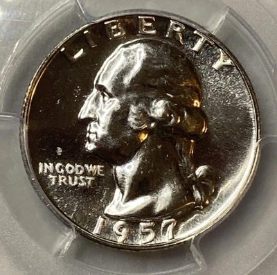 1957 - Silver Washington Quarter Proof PCGS PR66 Exact Coin Imaged - Image 1 of 4