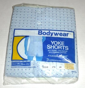 Vintage Sears Bodywear 3-Pack Yoke Shorts Perma-Prest Size: 40 NEW, Old Stock - Picture 1 of 3