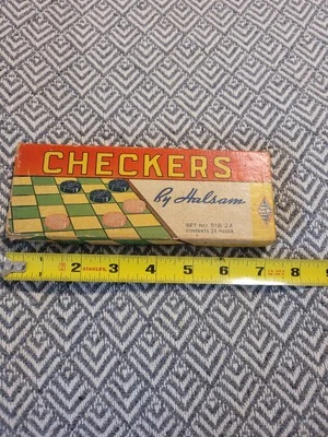 Vintage 1950s  Checkers Pieces Hal-Sam Original Box And Complete - Image 1 of 4