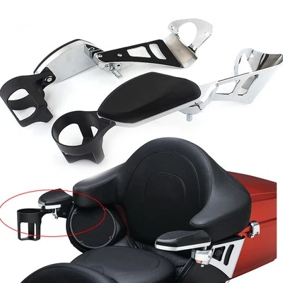 Reposabrazos trasero del pasajero con soporte para bebidas para Harley Road Glide Ultra/Tri Glides Foto 1 de 4