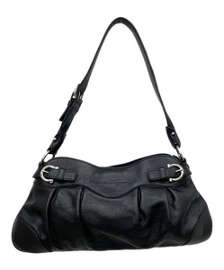 Salvatore Ferragamo Hand Bag Tote Purse Gancini Black Authentic - Picture 1 of 24