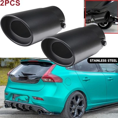 2PC For Volvo V40 Rear Exhaust Pipe Tail Tip Muffler Round Accessories - Изображение 1 из 4