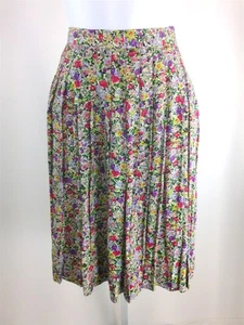Falda Liz Claiborne Talla 12P Brillante Pequeña Floral Plisada Hasta la Rodilla - Imagen 1 de 6