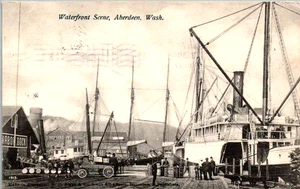 Aberdeen, Washington - A Waterfront Scene - in 1907 - Picture 1 of 2