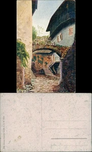 Cartoline Arco Arch Hofszene - Künstlerkarte 1913 - Picture 1 of 3