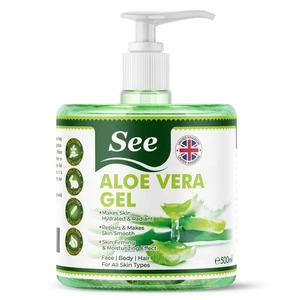Organic Aloe Vera Gel for Face, Hair and Body - 99.75% Pure, Natural Soothing - Picture 1 of 5