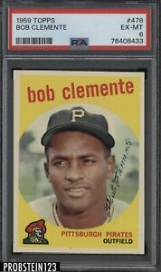 1959 Topps #478 Bob Roberto Clemente Pittsburgh Pirates HOF PSA 6 EX-MT