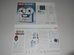 Folleto estéreo Akai Open Carrete to Reel GX-650D '78 4 páginas, artículo, especificaciones, información - Imagen 1 de 1