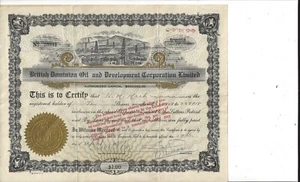 BRITISH DOMINION OIL AND DEVELOPMENT CORPORATION LTD (CANADÁ)... CERTIFICADO DE STOCK - Imagen 1 de 1