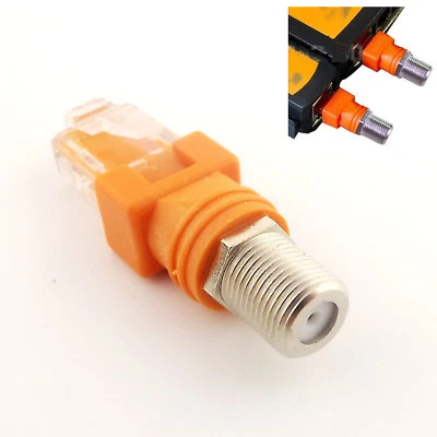 F Female to RJ45 Male Coaxial Coax Barrel Coupler Adapter RJ45 to RF Connector - Image 1 of 4