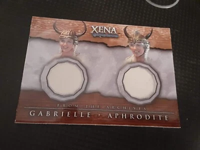 2002 Xena Beauty & Brawn GABRIELLE/APHRODITE Costume DUAL Card DC6 Rittenhouse - Image 1 of 2