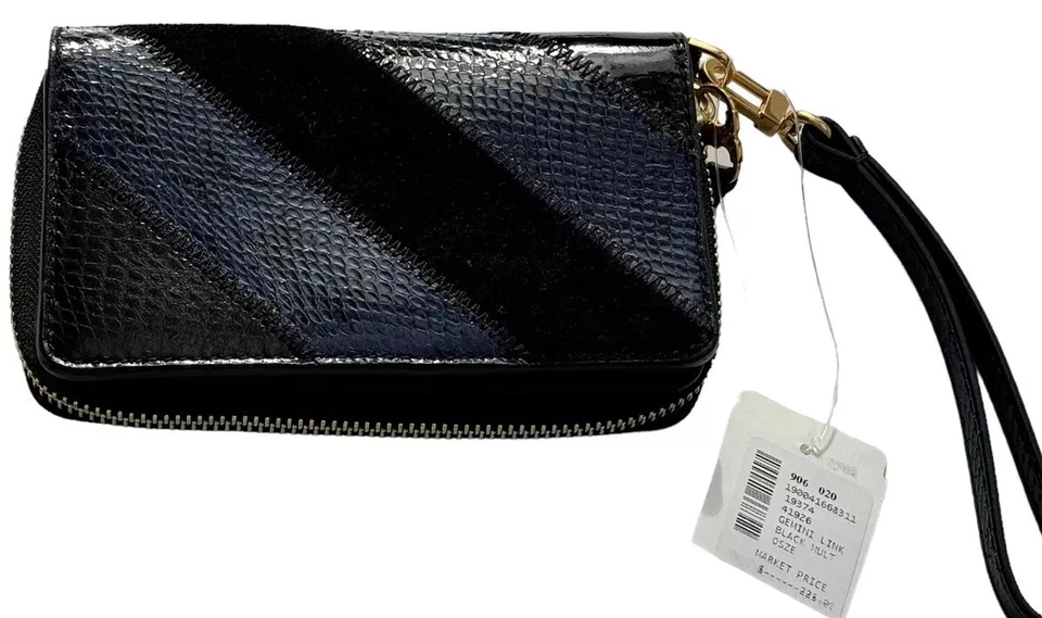 Cartera Continental TORY BURCH GEMINI LINK SERPIENTE CREMALLERA Azul Marino Negra Foto 1 de 4