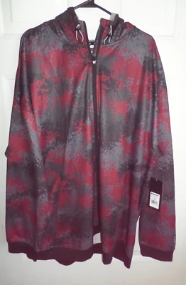 And1 Mens BBall Hoodie Size 3XL Red and Black Front Zip Side Pockets Classic Fit - Image 1 of 4