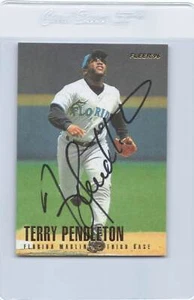 1996 Fleer #392 Terry Pendleton Marlins Signed Auto *K1148 - Picture 1 of 2