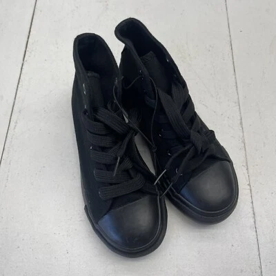 Tenis de lona unisex para niños todo negro talla 13 Foto 1 de 4