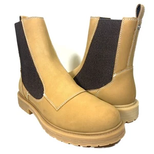 DIESEL Hombre Alabhama Nubuck Suede Slip On Combat Boots Bone Brown (MSRP $375) - Imagen 1 de 7