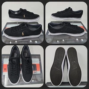 Polo ralph lauren shoes Size 11 mens trainers sayer-ne Black canvas us 12 eu 45 - Picture 1 of 14