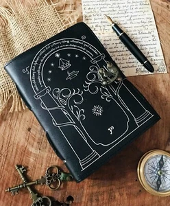 Cuaderno de hechizos de cuero vintage hecho a mano libro de sombras puertas de Durin - Imagen 1 de 5