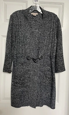 Cárdigan Plumero Suéter Y2K Grande Negro Mármol Manga 3/4 Boho Capricho Gótico Foto 1 de 4