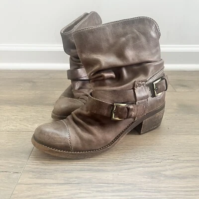 Womens Lavorazione Artigiana Leather Heeled Moto Biker Western Ankle Bootie US 6 - Image 1 of 4