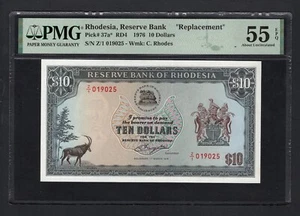 Rhodesia 10 Dollars 01-03-1976 P37a* "Replacement" About Uncirculated - Picture 1 of 2