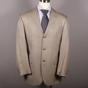 Andrew Fezza Mens Sport Coat 42L 100% Silk Blazer 3 Button Houndstooth 2 Vent - Picture 1 of 10
