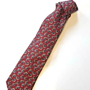 Christian Dior Monsieur All Silk Red Blue Taupe Tie 3 1/2" wide 59" long  - Picture 1 of 5