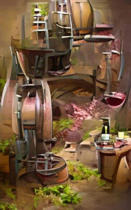 Portabottiglie Steampunk Winery di Floyd Snyder fantasia astratta floreale arte del vino - Foto 1 di 2