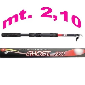canna telescopica mt 2,10 pesca spinning cucchiaino fondo carpa trota lago gall - Foto 1 di 1